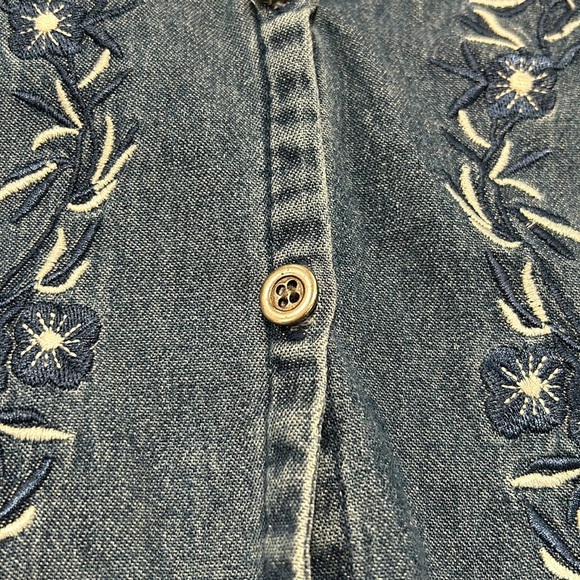 Uni mondo size 14 vest 100% cotton with embroidered flowers - Picture 5 of 12